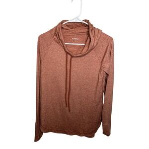 Athleta XS Orange Cowl‎ Neck Long Sleeve Pullover Top Tunic